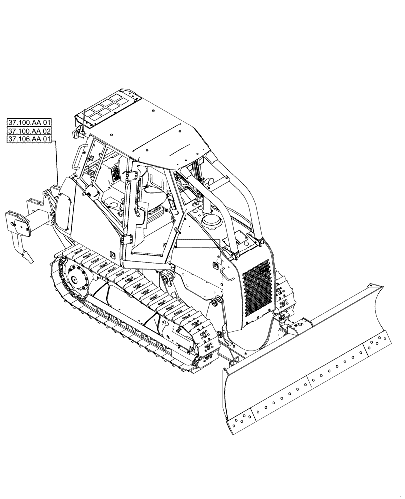 Схема запчастей Case 1650M XLT - (37.000.00[01]) - PICTORIAL INDEX - TOWING HOOK AND BALLASTING (37) - HITCHES, DRAWBARS & IMPLEMENT COUPLINGS