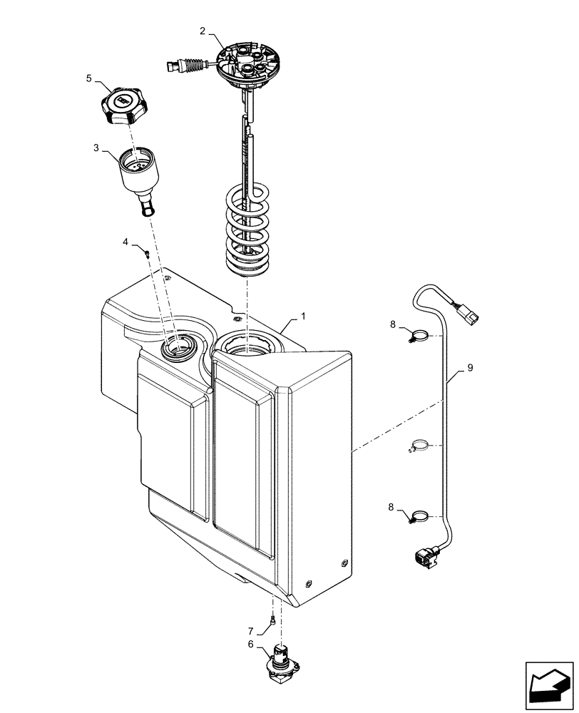 Схема запчастей Case 821F - (10.500.AA) - DEF TANK ASSEMBLY (10) - ENGINE