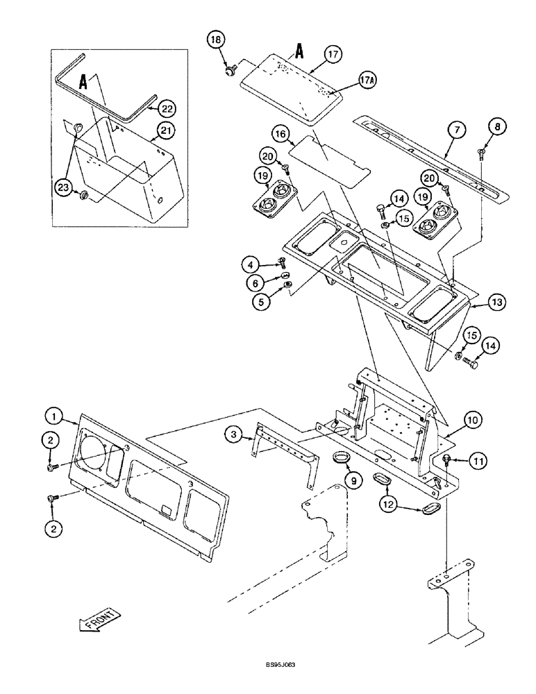 Схема запчастей Case 9060B - (9-060) - CAB REAR CONSOLE AND PANELS, MACHINES WITHOUT AIR CONDITIONING (09) - CHASSIS