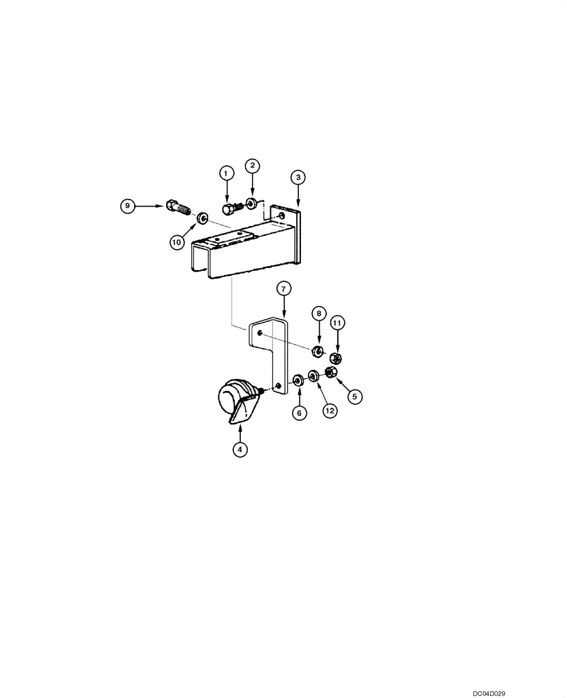 Схема запчастей Case 885 - (04.15[00]) - ELECTRIC SYSTEM - HORN (04) - ELECTRICAL SYSTEMS