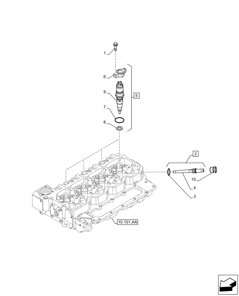 Схема запчастей Case F4HFE413C A002 - (10.218.AF) - FUEL INJECTOR (10) - ENGINE