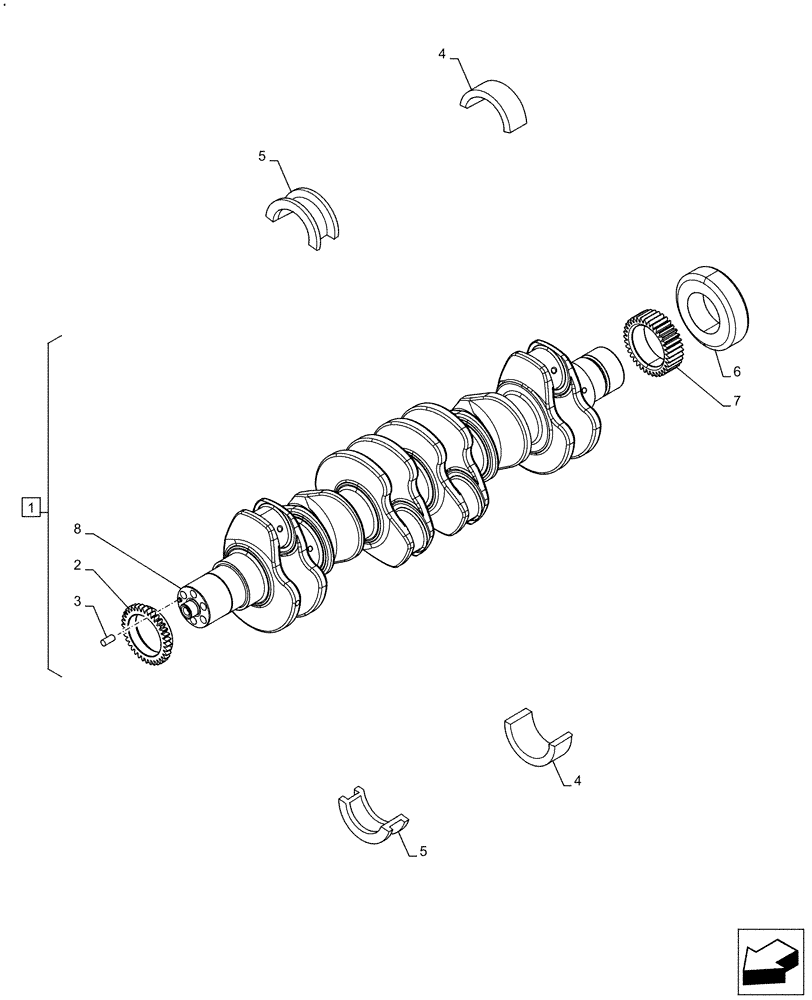 Схема запчастей Case F4HFE413C A002 - (10.103.AA) - CRANKSHAFT (10) - ENGINE