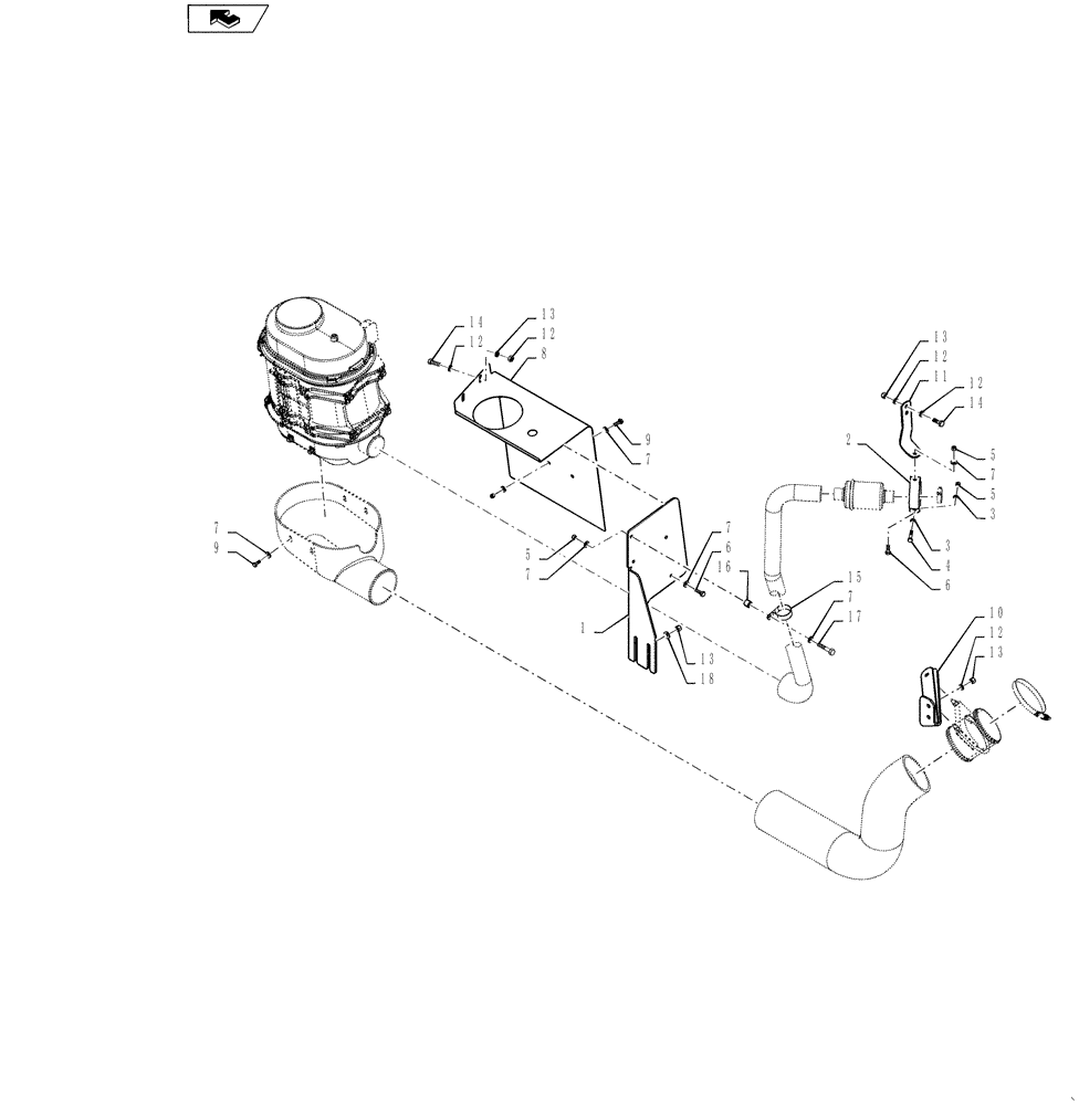 Схема запчастей Case 1021F - (10.202.02) - AIR CLEANER HARDWARE (10) - ENGINE