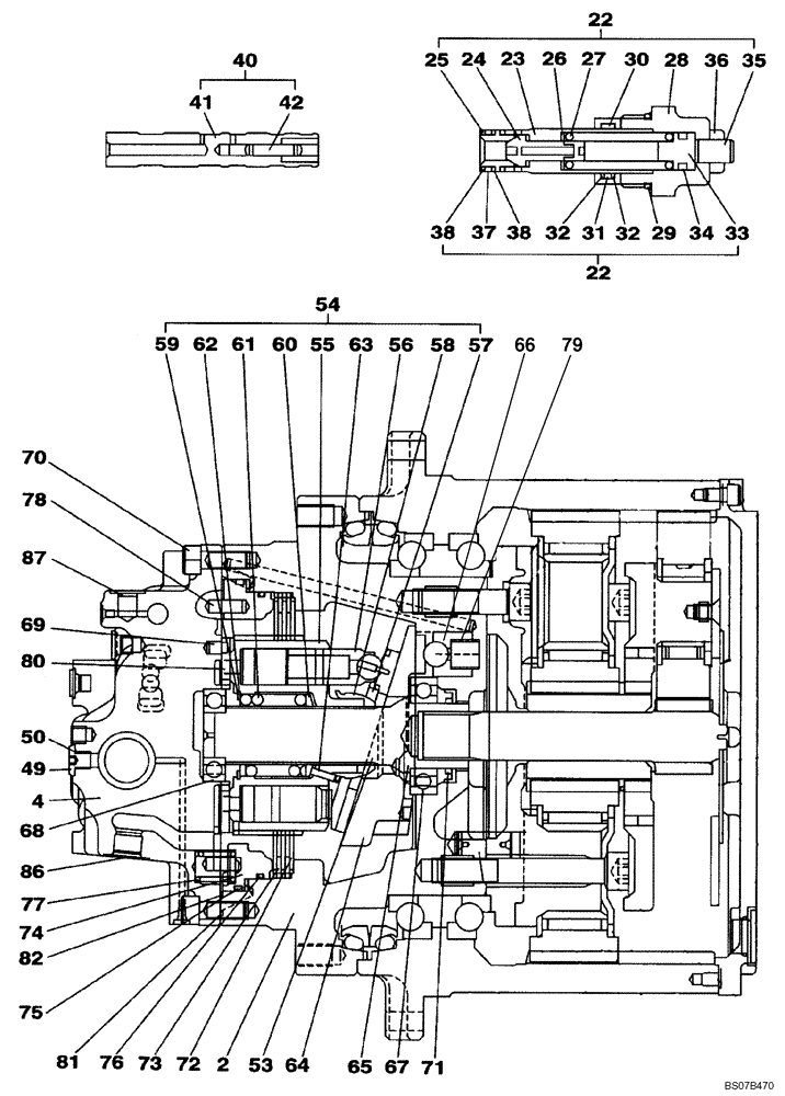 Схема запчастей Case CX160B - (06-03) - MOTOR ASSY - TRACK DRIVE (06) - POWER TRAIN