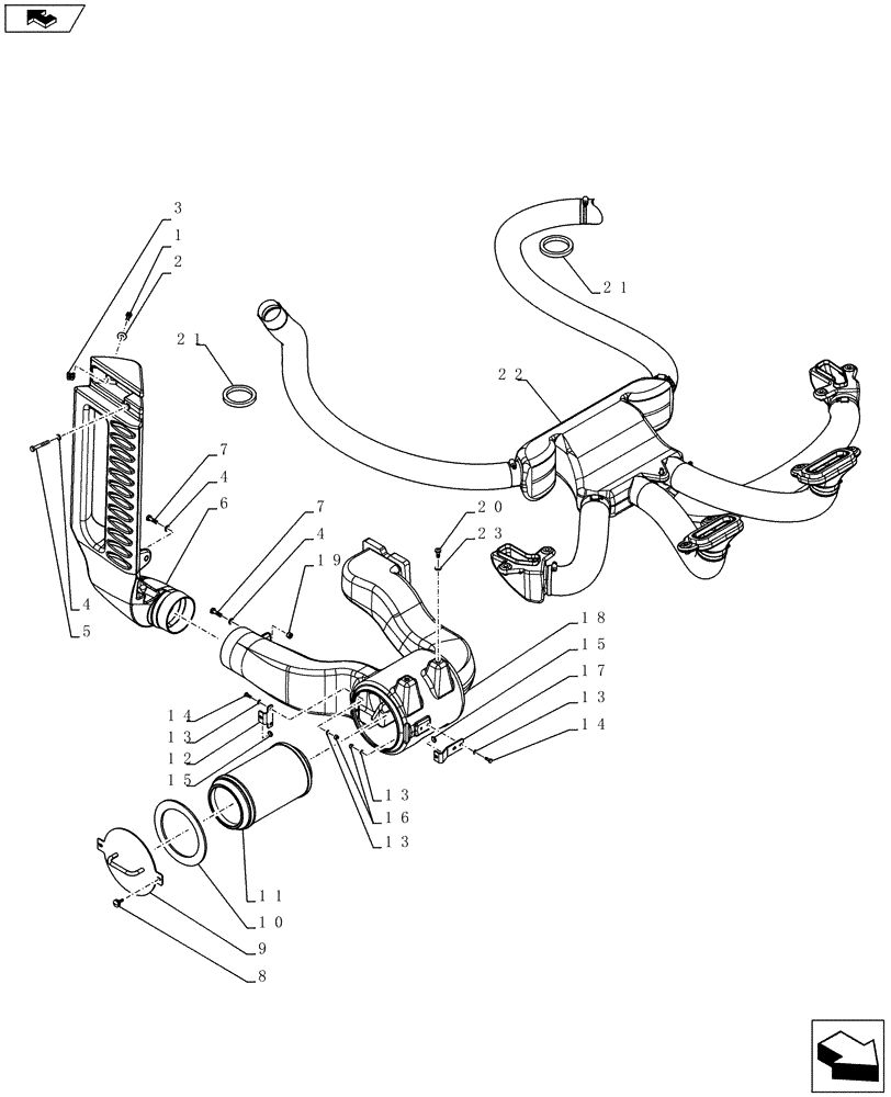 Схема запчастей Case 821F - (50.104.AH) - HEATER AND AIR CONDITIONING DUCTS (50) - CAB CLIMATE CONTROL