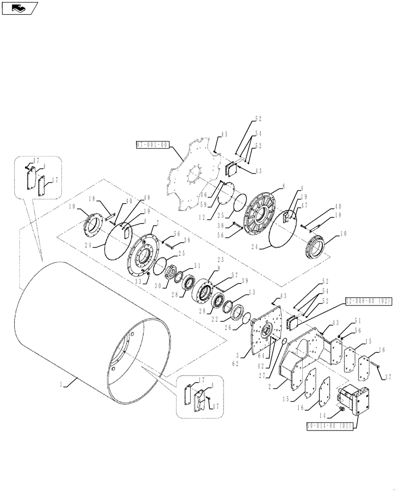 Схема запчастей Case SV216 - (75.200.01[01]) - DRUM, SMOOTH VIBRATORY (UNTIL P.I.N. DDD001212) (GROUP 4) (ND122230) (75) - SOIL PREPARATION