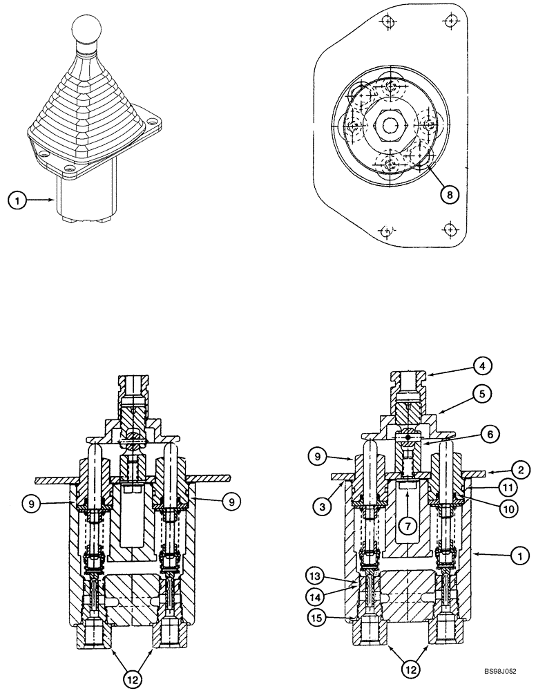 Схема запчастей Case 921C - (08-46) - VALVE ASSY - REMOTE CONTROL, AUXILIARY (08) - HYDRAULICS