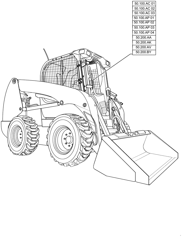 Схема запчастей Case SR200 - (00.000.50) - PICTORIAL INDEX - CAB CLIMATE CONTROL (00) - GENERAL & PICTORIAL INDEX