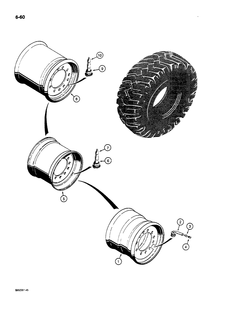 Схема запчастей Case W14C - (6-60) - WHEELS (06) - POWER TRAIN