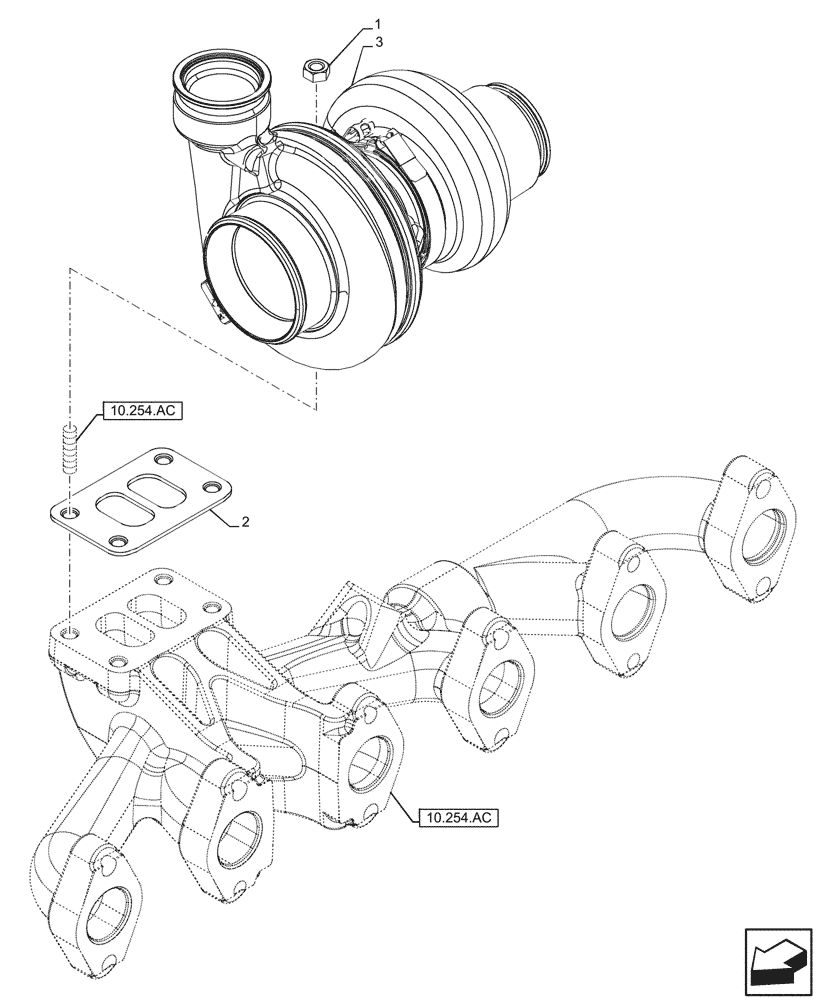 Схема запчастей Case F4DFE613N B006 - (10.250.AC) - TURBOCHARGER (10) - ENGINE