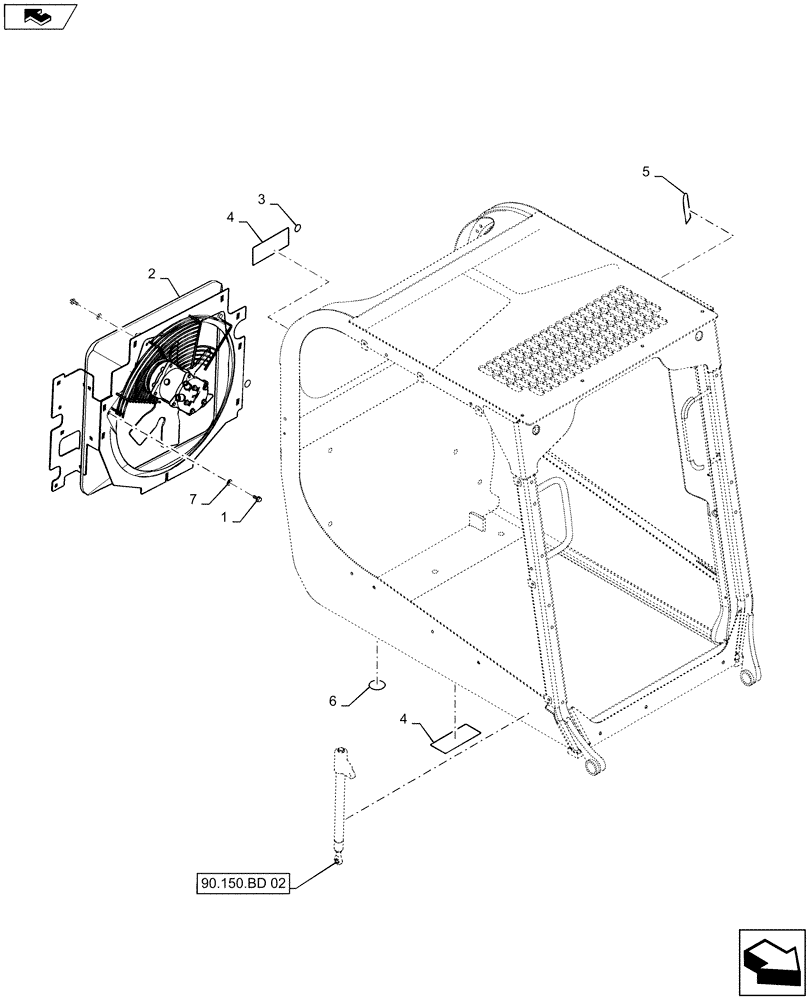 Схема запчастей Case TR270 - (50.100.AC[03]) - OPEN CAB, NO HEAT OR HVAC (50) - CAB CLIMATE CONTROL