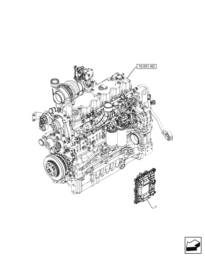 Схема запчастей Case F4DFE613N B006 - (55.015.AA) - ENGINE, CONTROL UNIT (55) - ELECTRICAL SYSTEMS