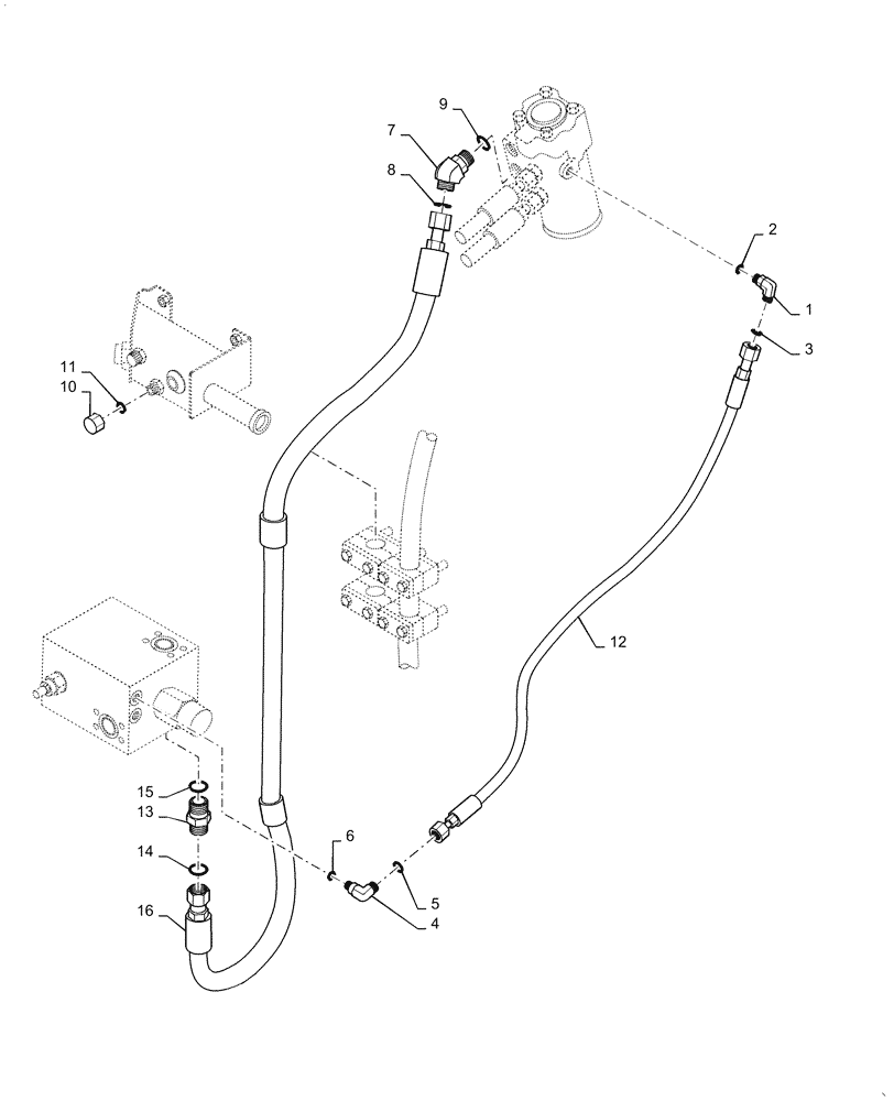 Схема запчастей Case 821F - (41.200.AT) - STANDARD STEERING HYDRAULIC LINES (41) - STEERING