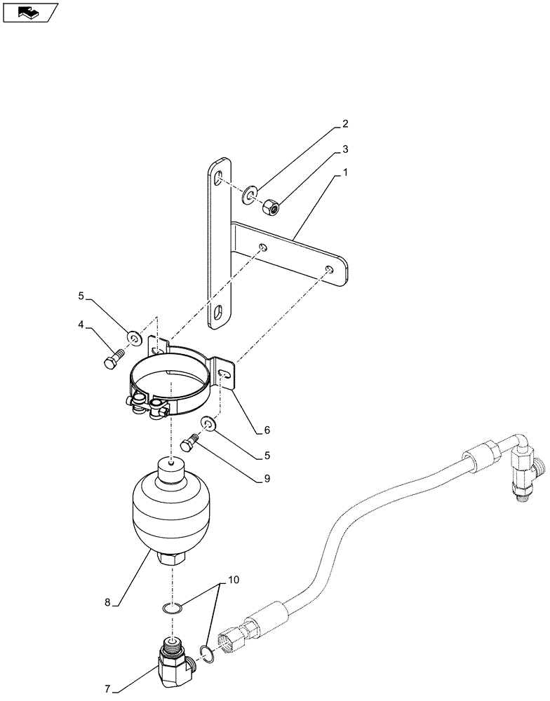 Схема запчастей Case 821F - (41.910.AD) - AUXILIARY STEERING ACCUMULATOR (41) - STEERING