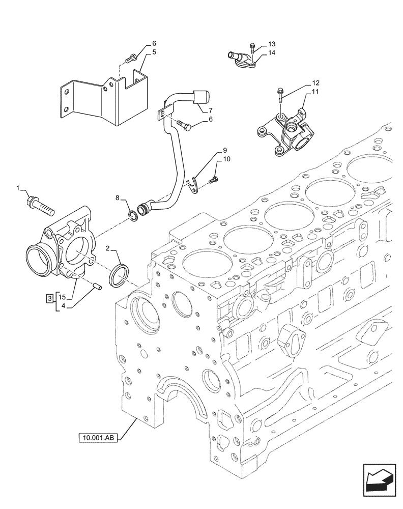 Схема запчастей Case F4DFE613N B006 - (10.400.AP) - RADIATOR HOSE (10) - ENGINE