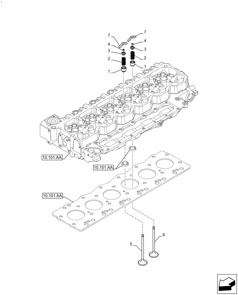 Схема запчастей Case F4DFE613N B006 - (10.101.AM) - VALVE (10) - ENGINE