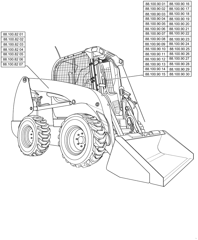 Схема запчастей Case SR210 - (88.000.00[02]) - PICTORIAL INDEX - ACCESSORIES (88) - ACCESSORIES