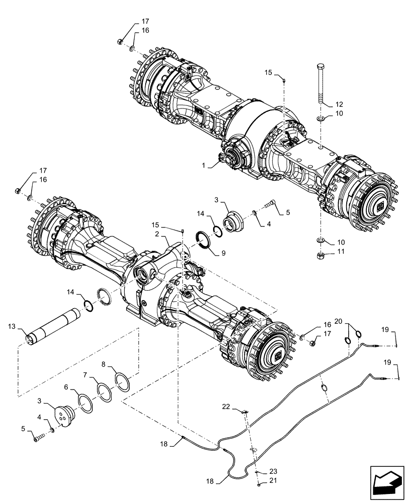 Схема запчастей Case 921F - (27.100.AK[01]) - AXLE INSTALLATION LIMITED SLIP (27) - REAR AXLE SYSTEM