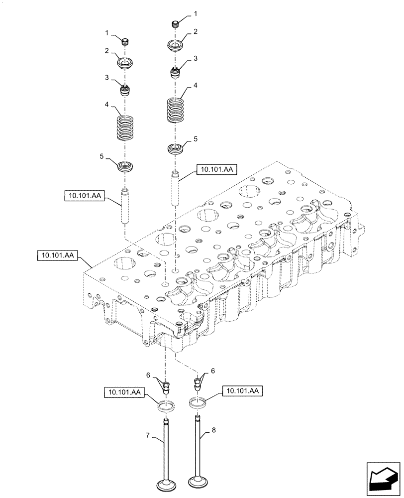 Схема запчастей Case F5HFL413A A001 - (10.101.AM) - VALVES (10) - ENGINE