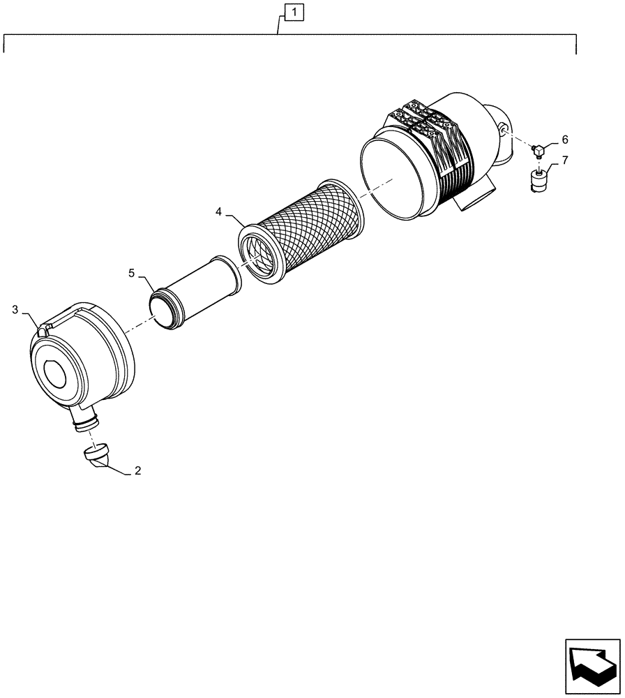 Схема запчастей Case SR200 - (10.202.AB) - AIR CLEANER ASSY (10) - ENGINE