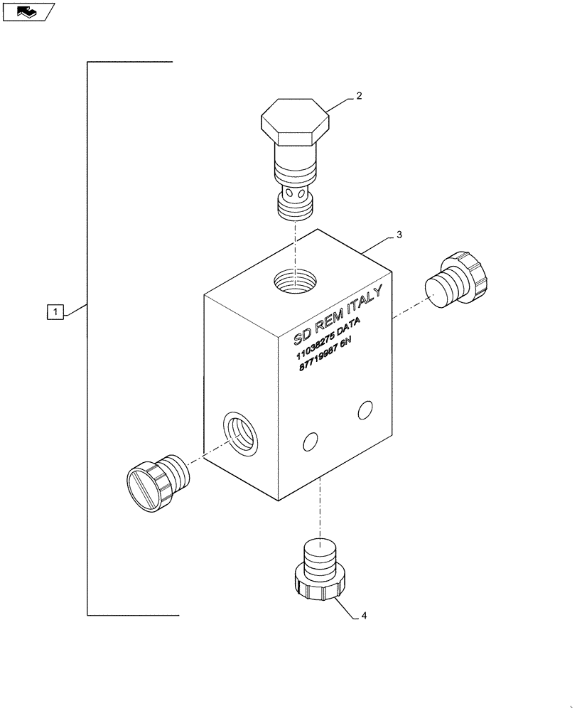 Схема запчастей Case 821F - (41.200.AG) - PVFC VALVE ASSEMBLY (41) - STEERING