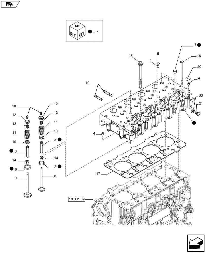 Схема запчастей Case SR250 - (10.101.AA) - CYLINDER HEAD & RELATED PARTS (10) - ENGINE