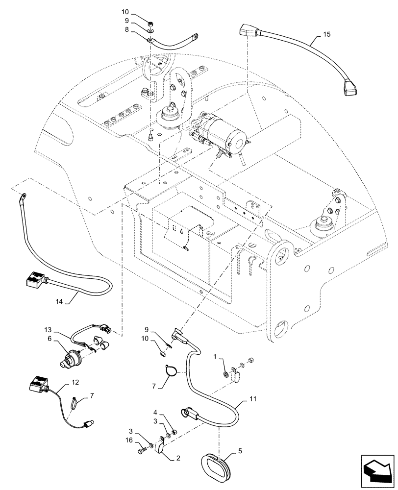 Схема запчастей Case 821F - (55.302.AV) - BATTERY CABLE INSTALLATION (55) - ELECTRICAL SYSTEMS