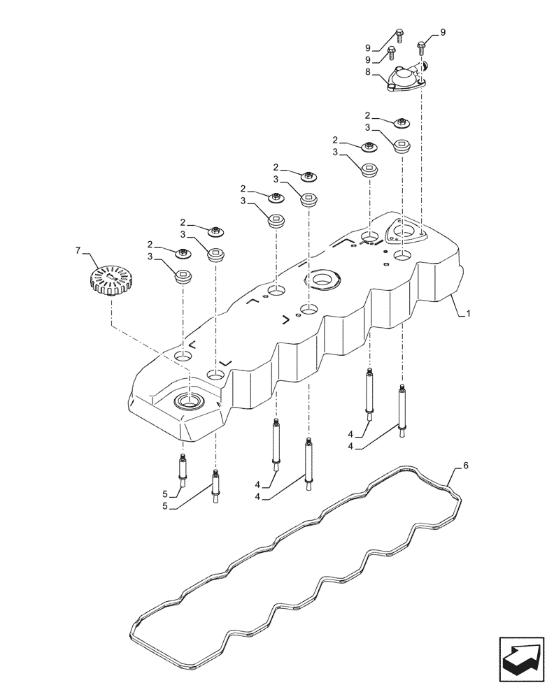 Схема запчастей Case F4DFE613N B006 - (10.101.AB) - CYLINDER HEAD, COVER (10) - ENGINE