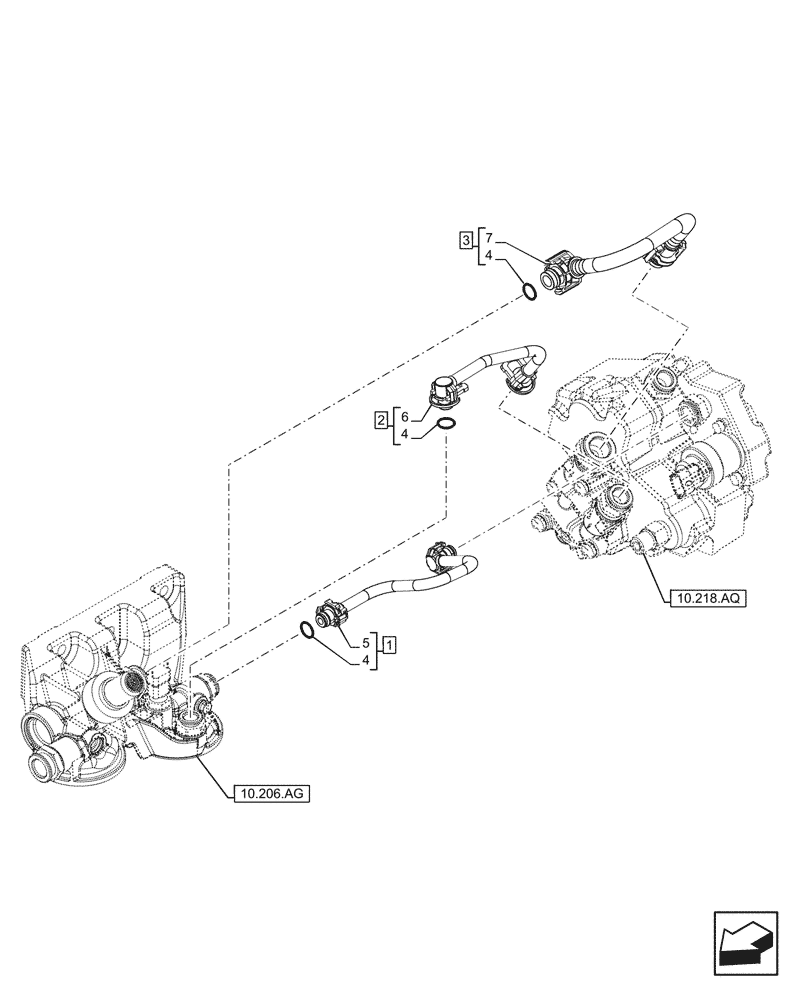 Схема запчастей Case F4DFE613N B006 - (10.210.AF) - FUEL LINE (10) - ENGINE