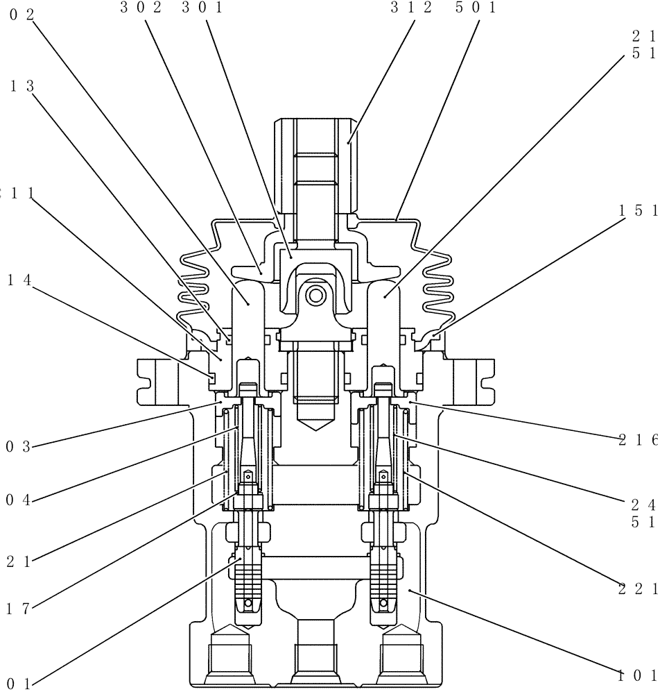 Схема запчастей Case CX36B - (HC800-01[1]) - VALVE ASSEMBLY, PILOT (35) - HYDRAULIC SYSTEMS