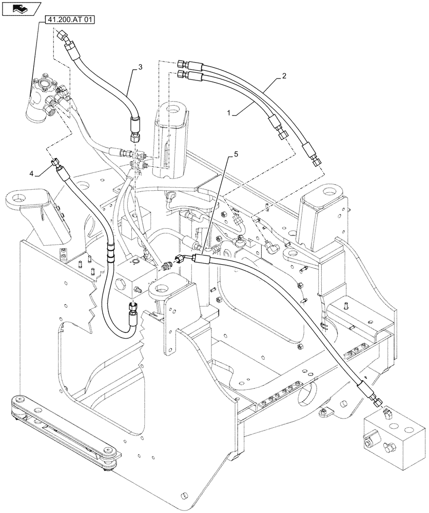 Схема запчастей Case 821F - (41.200.AT[02]) - STANDARD STEERING NO JOYSTICK (41) - STEERING