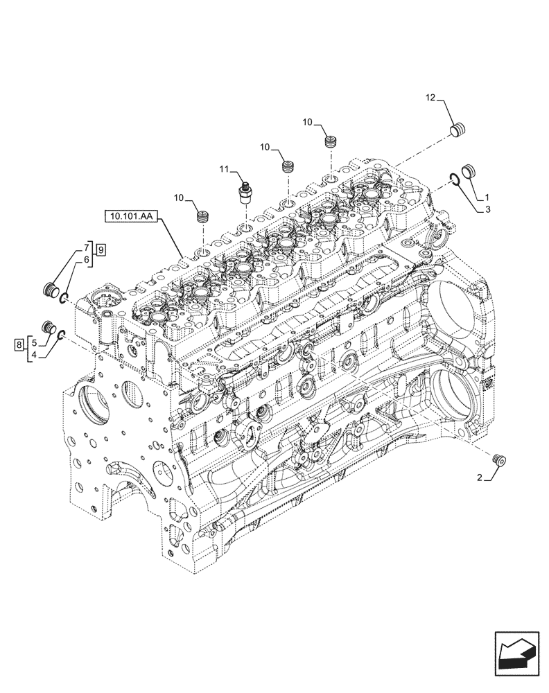 Схема запчастей Case F4DFE613N B006 - (10.450.AA) - AIR COMPRESSOR (10) - ENGINE