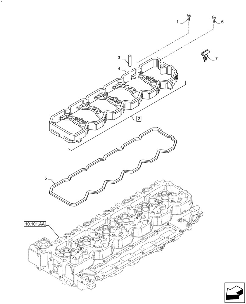 Схема запчастей Case F4DFE613N B006 - (10.106.AO[02]) - ROCKER ARM (10) - ENGINE