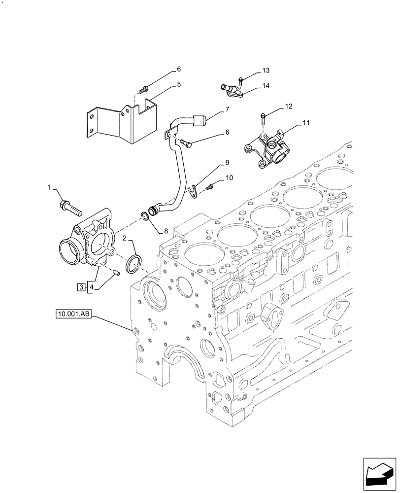 Схема запчастей Case F4DFE613K B008 - (10.400.AP) - RADIATOR HOSE (10) - ENGINE