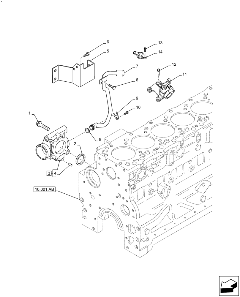 Схема запчастей Case F4DFE613M B003 - (10.400.AP) - RADIATOR HOSE (10) - ENGINE