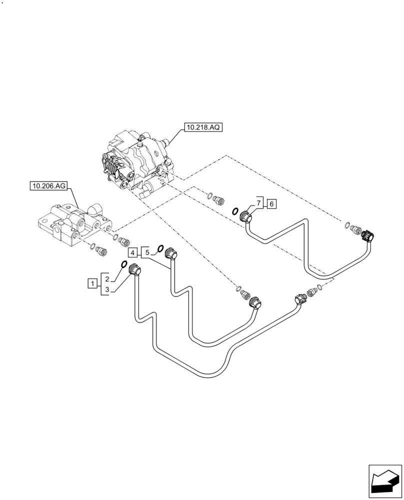 Схема запчастей Case F4DFE613M B003 - (10.210.AF) - FUEL LINE (10) - ENGINE