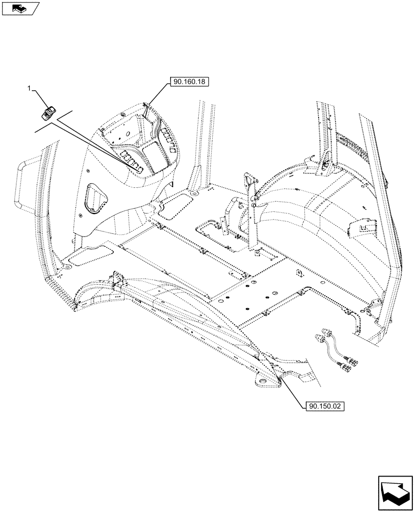 Схема запчастей Case 580SN WT - (55.513.02) - VAR - 423062 - SWITCH, TRANSMISSION (55) - ELECTRICAL SYSTEMS