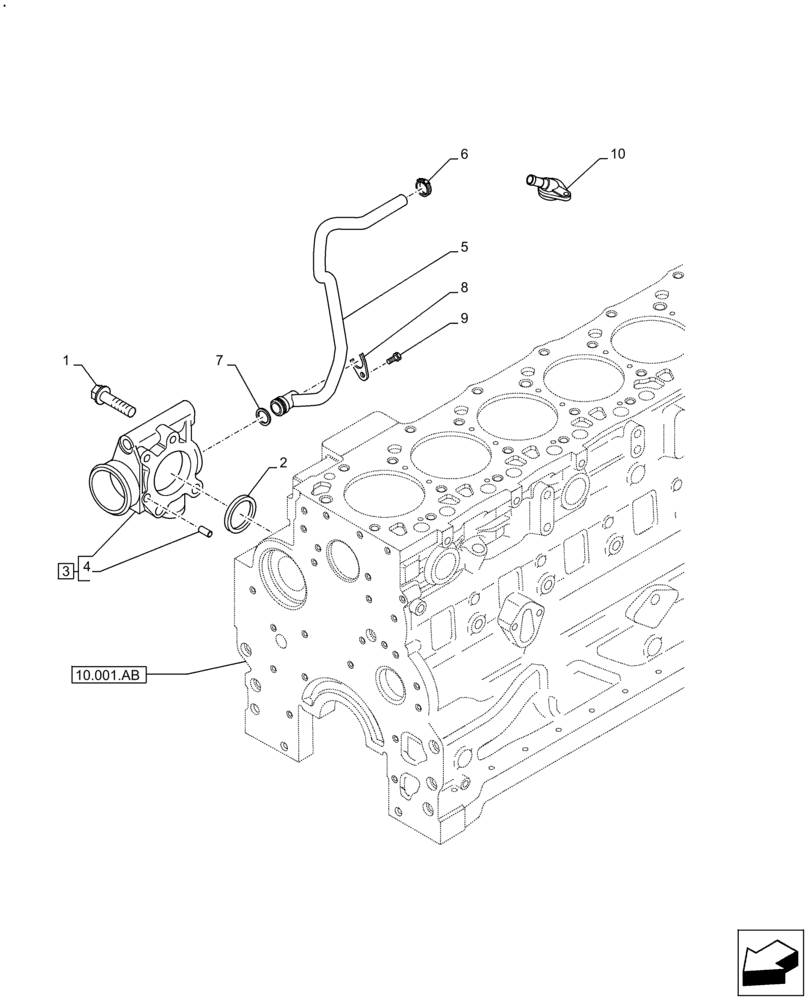 Схема запчастей Case F4DFE613B B006 - (10.400.AP) - RADIATOR HOSE (10) - ENGINE