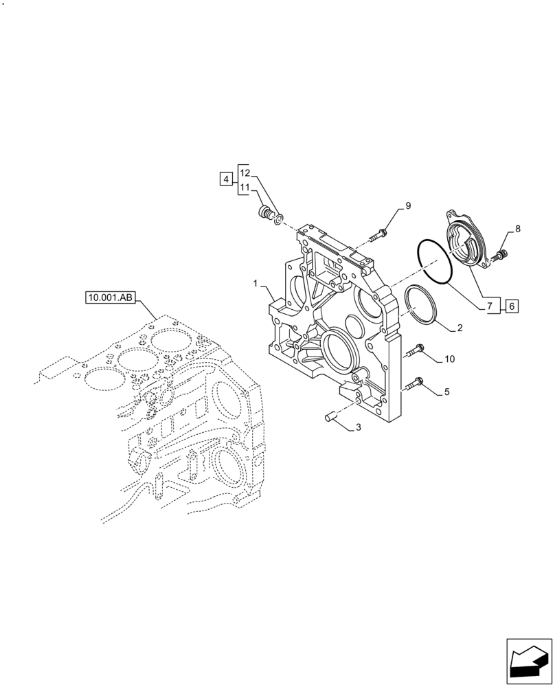 Схема запчастей Case F4DFE613M B003 - (10.103.AK) - FLYWHEEL & HOUSING (10) - ENGINE