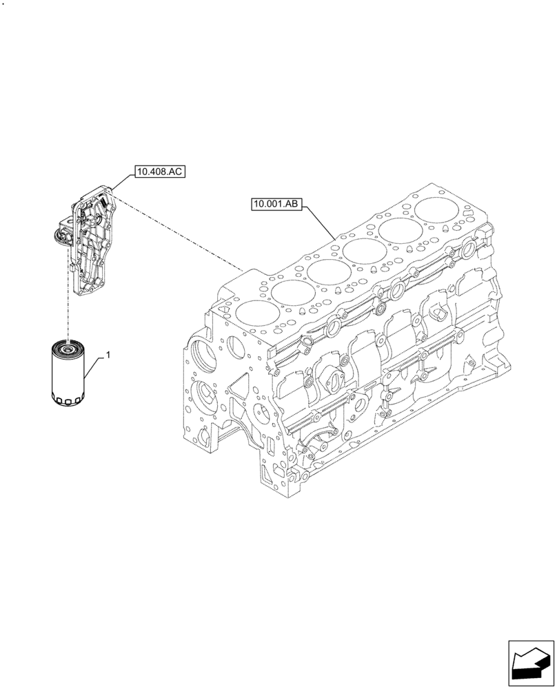 Схема запчастей Case F4DFE613B B006 - (10.304.AE) - ENGINE OIL FILTER (10) - ENGINE