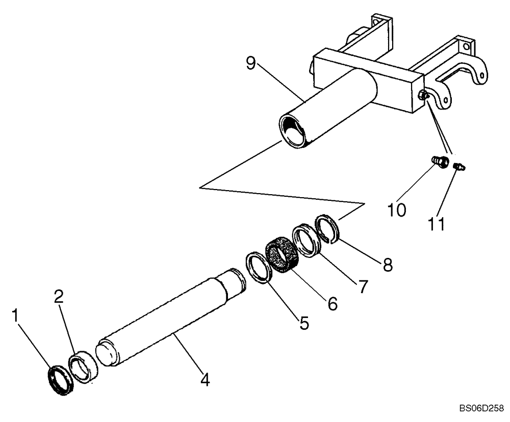 Схема запчастей Case 1150K - (05-04) - TRACK ADJUSTER (11) - TRACKS/STEERING