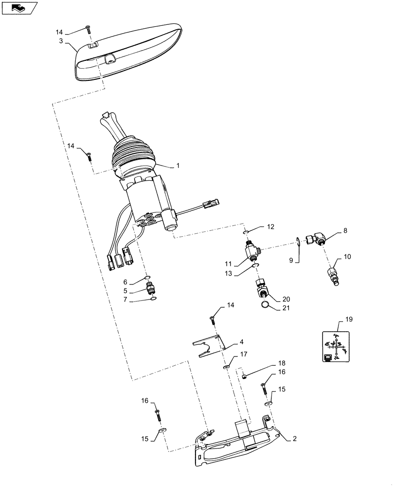 Схема запчастей Case 821F - (35.359.AF[01]) - JOYSTICK CONTROL INSTALLATION (35) - HYDRAULIC SYSTEMS