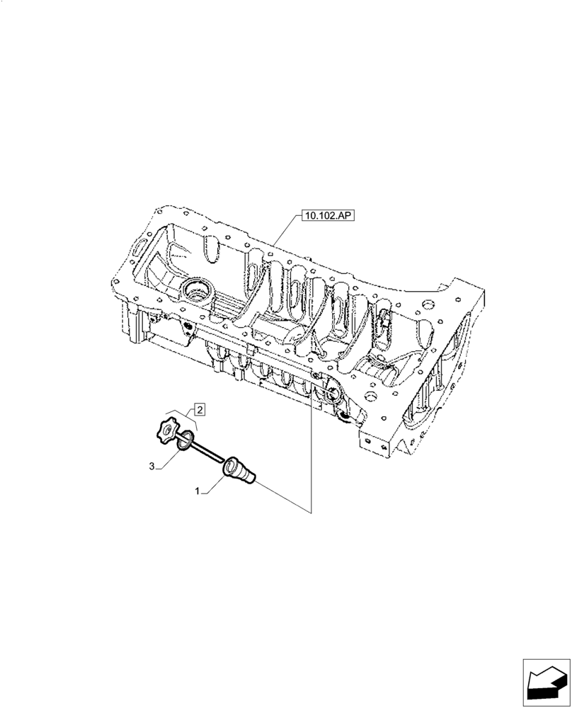 Схема запчастей Case F4DFE613M B003 - (10.304.AS) - DIPSTICK (10) - ENGINE