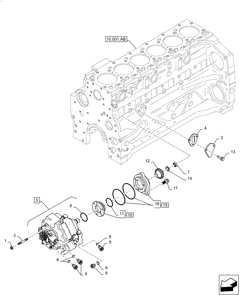 Схема запчастей Case F4DFE613K B008 - (10.218.AQ) - FUEL INJECTION PUMP (10) - ENGINE