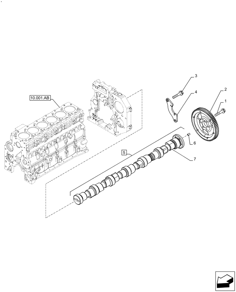 Схема запчастей Case F4DFE613B B006 - (10.106.AA) - CAMSHAFT (10) - ENGINE