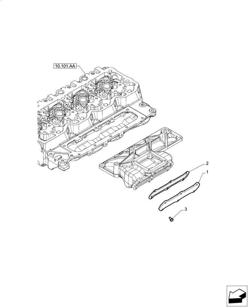 Схема запчастей Case F4DFE613K B008 - (10.254.AM[02]) - MANIFOLD (10) - ENGINE