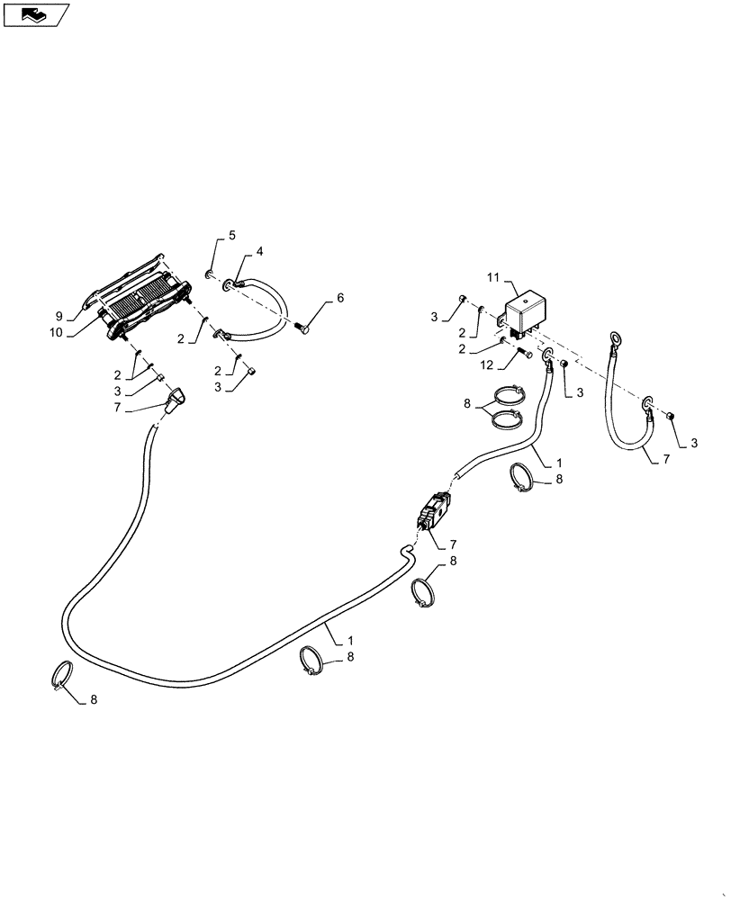 Схема запчастей Case 821F - (55.202.AA) - GRID HEATER INSTALLATION (55) - ELECTRICAL SYSTEMS