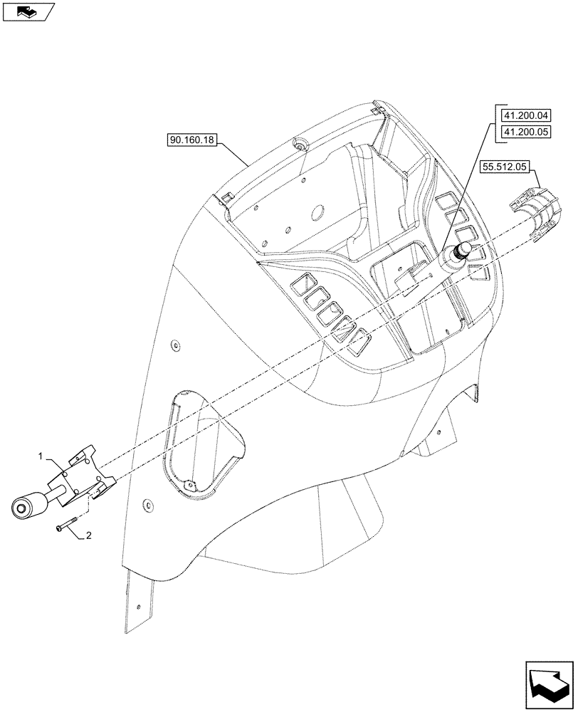 Схема запчастей Case 590SN - (55.513.01) - VAR - 423060, 423061, 423062 - TOGGLE SWITCH, POWERSHIFT (55) - ELECTRICAL SYSTEMS