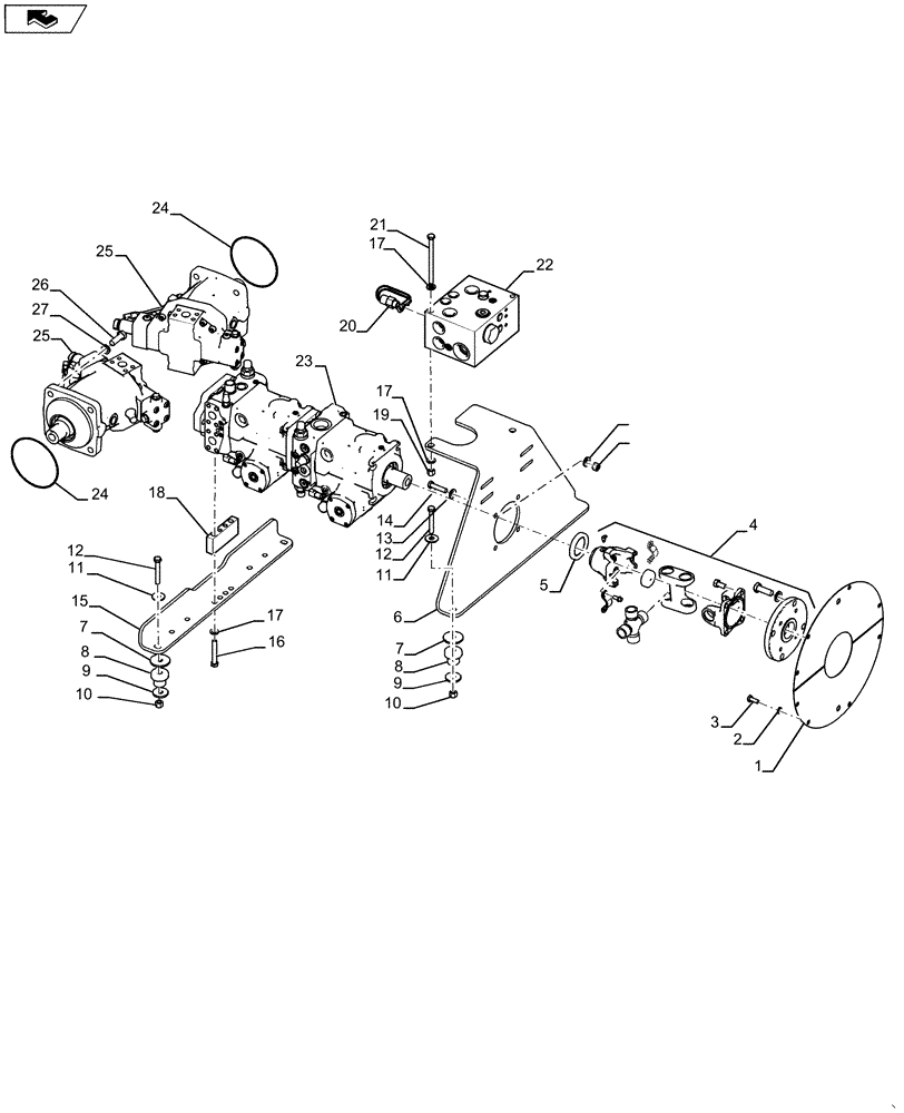 Схема запчастей Case 1150M LT - (29.218.AO[01]) - HYDROSTATIC PUMP (29) - HYDROSTATIC DRIVE