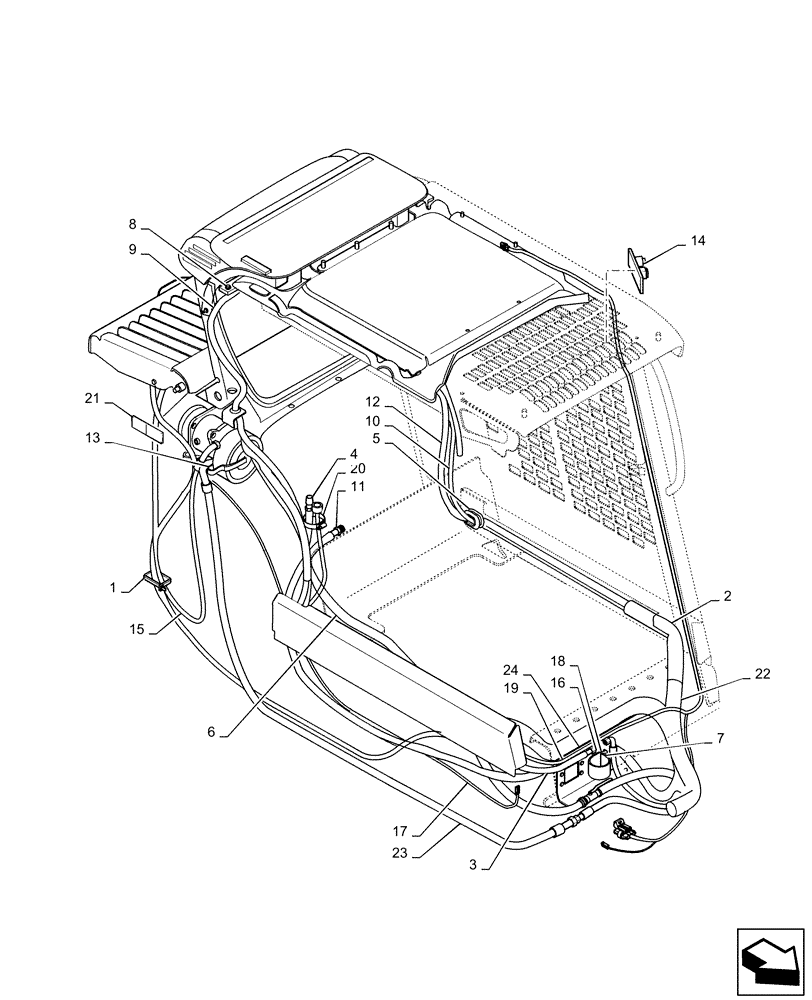 Схема запчастей Case 440 - (09-59[A]) - HEATER, AIR CONDITIONER (09) - CHASSIS